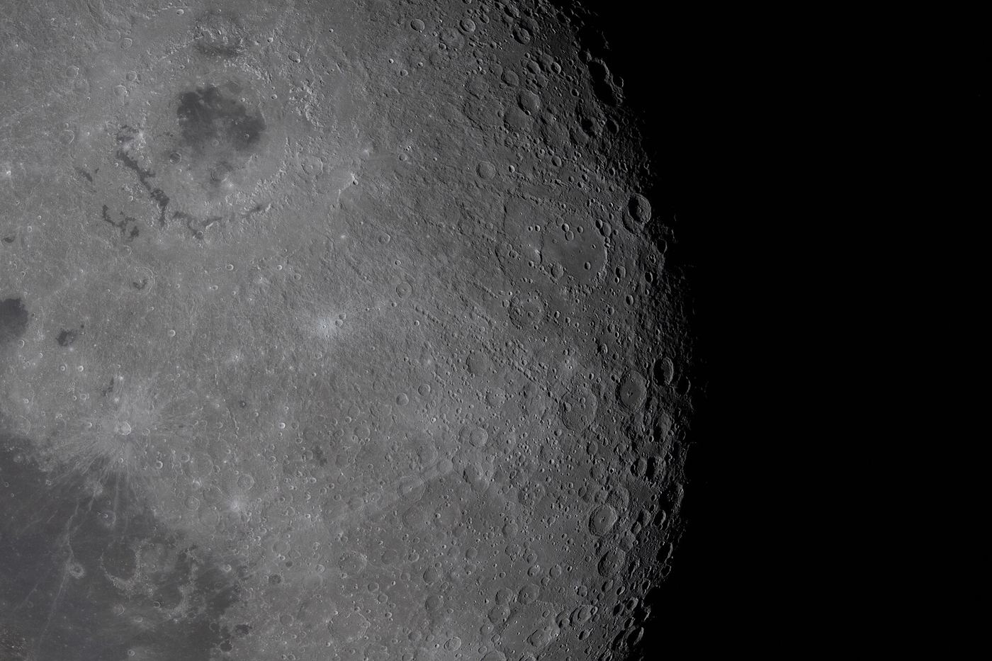 shadowed lunar crater near the south pole